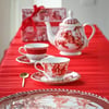 Baci Milano Le Rouge Porselen 2'li Çay Fincanı 9,5 cm x 6,3 cm Kırmızı