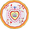 Baci Milano Mamma Mia Kalp Desenli 16 cm Tatlı Tabağı