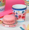 Baci Milano Mamma Mia Yaprak Desenli Tabaklı Espresso Fincanı 5,5 cm x 7 cm