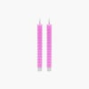Set Boğumlu Led Işık Pembe Mum 22cm 2'li