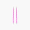 Set Burgulu Led Işık Pembe Mum 22cm 2'li