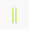 Set Burgulu Led Işık Yeşil Mum 22cm 2'li