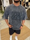 Antrasit 22 Nakışlı Oversize T-shirt