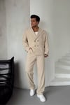 Bej Kruvaze Oversize Takım