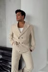Bej Kruvaze Oversize Takım
