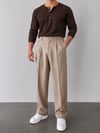 Bej Kumaş Baggy Kesim Pantolon