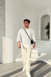 Beyaz Basic Fakir Kol T-Shirt