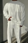 Beyaz Carrot Kalın Fitilli Jogger