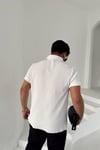 Beyaz İnce Fitilli Polo Yaka
