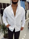 Beyaz Likralı Regular Gömlek