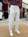 Beyaz Şerit Detaylı Keten Pantolon