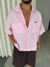 Crop Çift Cepli Gömlek Pembe