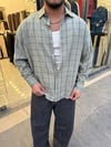 Ekose Oversize Gömlek Yeşil