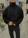 Fermuarlı Boxyfit Kazak Siyah