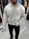 Fuzzy Knit Kazak Gri