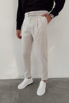 Gri Çift Kemerli Gabardin Pantolon