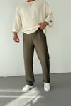 Haki Yeşil Şeritli Baggy Pantolon