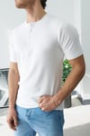 Hanley Yaka Fitilli T-shirt Beyaz