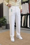 Keten İpli Regular Fit Pantolon Beyaz
