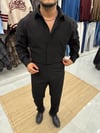 Kışlık Gabardin Gömlek Siyah
