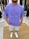Lila 22 Nakışlı Oversize T-shirt