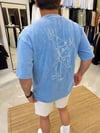 Mavi Loyal Sırt Nakış Detaylı Oversize T-shirt