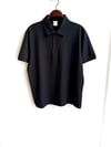 Modal Kumaş Düğmeli Polo Yaka T-shirt Siyah