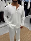 Oysh Kumaş Hanley Yaka T-Shirt Beyaz