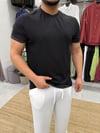 Oysho Kumaş Kısa Kol T-shirt Siyah