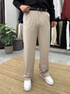 Pileli Baggy Bej Pantolon
