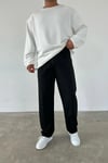 Pileli Baggy Siyah Pantolon
