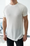 Reglan Kol Waffle Kumaş T-shirt Beyaz