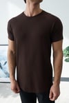 Reglan Kol Waffle Kumaş T-shirt Kahverengi