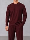 Şerit Detaylı Sweat Bordo