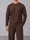 Şerit Detaylı Sweat Kahve
