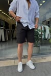 Siyah Gabardin Şort