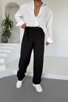 Siyah Modal Kemerli Baggy Pantolon