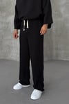 Siyah Müslin Kumaş Baggy Pantolon