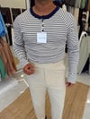 Yatay Çizgili Slimfit Sweat Lacivert