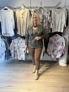 1027-FULARLI LEOPARLI BLUZ-MAVİ
