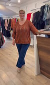 1092 AJURLU MERSERİZE BLUZ-HARDAL