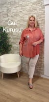 1104 ÖRGÜ DETAYLI PAMUK GÖMLEK-GÜL KURUSU