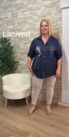 1104 ÖRGÜ DETAYLI PAMUK GÖMLEK-LACİVERT