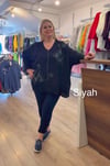 1113 İTALYAN TAŞKI SALAŞ BLUZ-SİYAH