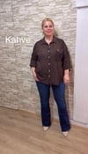 1130 ÖRGÜ DETAYLI RAHAT KALIP GÖMLEK-KAHVERENGİ