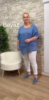1151 İTALYAN KUŞ GÖZÜ MODEL PANTOLON-BEYAZ