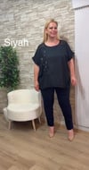 1152 İTALYAN RAHAT KALIP FİSTO-POPLİN BLUZ-SİYAH