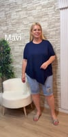 1157 İTALYAN PUL PAYETLİ ŞORT-MAVİ