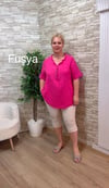 1164 ŞALAŞ KALIP MÜSLİN BLUZ- FUŞYA