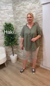 1164 ŞALAŞ KALIP MÜSLİN BLUZ- HAKİ